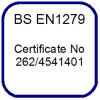 BS EN1279 Certificate No 262/4541401